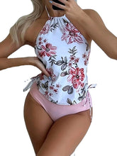 Women's Swimwear Tankini 2 Piece Normal Swimsuit 2 Piece Printing Floral Pink Bathing Suits Sports Beach Wear Summer