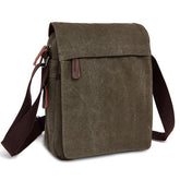 Unisex Canvas Crossbody Bag with Multi Pockets - Spacious Shoulder Bag