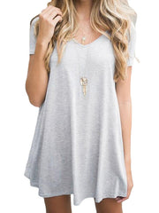 Women's Casual V-Neck Backless Sweater Dress - Solid Color Mini for Summer Lounge