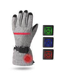 Motorcycle Heated Gloves Full Finger USB Charging 3 Gear Adjustable Touch Screen Skiing Gloves Waterproof Thermal Gloves