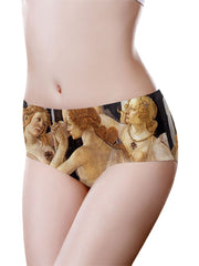 Women's Ice Silk Seamless Panties with Masterpiece Painting Print