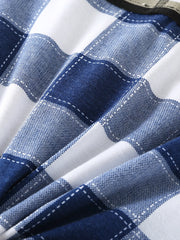 Mens Cotton Classical Plaid Print Home Breathable Mid Waist Boxers