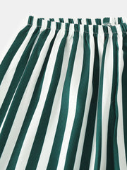 Women's Striped Revere Collar Pajama Set - Button-Up Long Sleeve Shirt & Pants