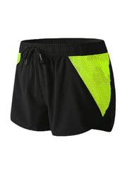 Men Mesh Patchwork Quickly Dry Drawstring Breathable Sports Board Shorts