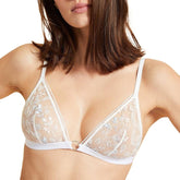 Sexy Ladies' Deep V-neck Embroidered Lace Push Up Bra