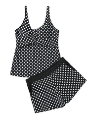 Women's Swimwear Tankini 2 Piece Normal Swimsuit Push Up Polka Dot Green Black Blue Purple Light Green Vest Bathing Suits Sports Casual Vacation / Summer / New / Padded Bras