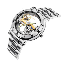 Business Style Men Wrist Watch Stainless Steel Strap Automatic Mechanical Watches