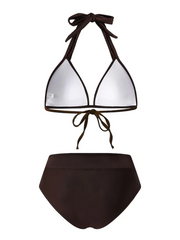 Women's Swimwear Bikini 2 Piece Normal Swimsuit Push Up Slim Solid Color Green Black Blue Fuchsia Brown Bathing Suits Sexy Fashion Sexy / Sports / New / Padded Bras