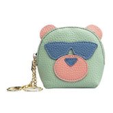 Women Genuine Leather Cute Bear Creative Mini Coin Bag Small Wallet For Card
