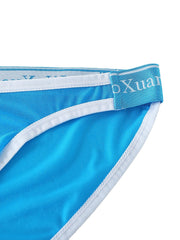 Mens Patchwork Breathable Lightweight Ice Silk MId Waist Stretch Briefs