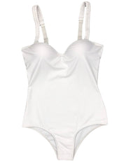 Women's Swimwear One Piece Monokini Bathing Suits Normal Swimsuit Backless Tummy Control Pure Color White Black V Wire Bathing Suits New Stylish Casual / Vacation / Modern