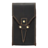 Men Genuine Leather Hasp Large Capacity Waist Bag Retro 5.5 Inch Phone Belt With Hook