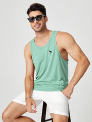 Men's Casual Flamingo Print Tank Top, Sleeveless, Round Neck, Regular Fit