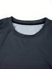 Men's Casual Ombre Round Neck Tee - Short Sleeve, Regular Fit