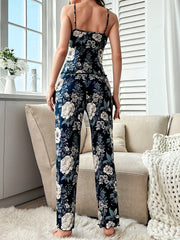 Pati Paints Vacation Floral Print Cami Top & Pants PJ Set
