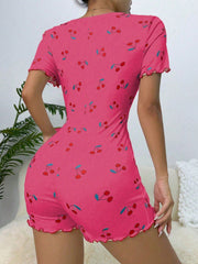 Cherry Printed Pajama Romper