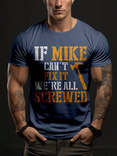 Men's Plus Size Casual Slogan Print Round Neck Short Sleeve T-Shirt