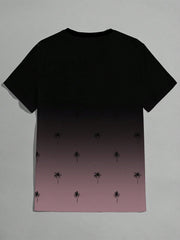 Men's Casual Gradient Print Short-Sleeve T-Shirt for Summer
