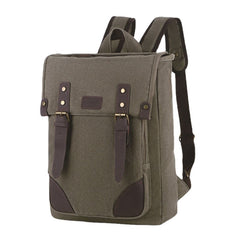 Men Casual Large Capacity Wear-Resistant Canvas Backpack Vintage 15.6 Inch Laptop Bag