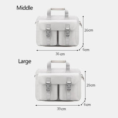 Men's Oxford Crossbody Shoulder Bag with Double Front Pockets, Large Capacity, Casual Laptop Bag