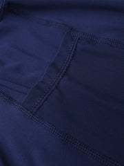 Women Mesh Patchwork Bodycon Cropped Yoga Sport Leggings With Pockets