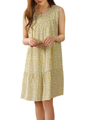 Women's Pajamas Nightgown Flower Fashion Simple Comfort Home Daily Bed Cotton Breathable Gift