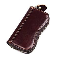 Men Oil Wax Genuine Leather 6 Key Holder Vintage Card Holder Coin Purse
