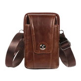 Men's Leather Belt Phone Bag - Casual Crossbody Shoulder Pouch