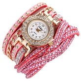 Luxury Nation Style Crystal Gold Bracelet Watch Ladies Vintage Quartz Wirstwatches