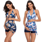 Stylish Conservative Summer Swimsuit Print For Pregnant Women