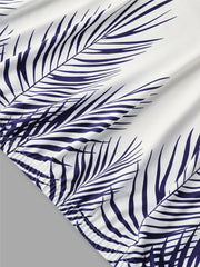 Women Summer Leaf Print Strapless Sleeveless Tube Tank Top