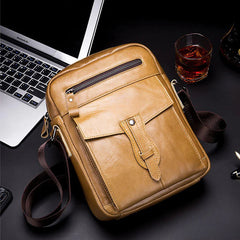 Men's Genuine Leather Crossbody Phone Bag - Stylish & Durable for Daily Use