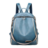 Women PU Leather Multi-carry Casual Outdoor School Backpack Shoulder Bag