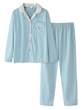 Plus Size Women's Cotton Flamingo Pajama Set - Long Sleeve, Button-Up, Two-Piece