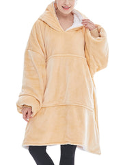 Women's Fleece Lined Blanket Hoodie - Winter Pullover Homewear