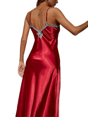 Women's ColorBlock Maxi Sheath Dress - Sexy Strap Partywear