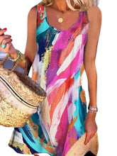 Women's Painting Backless Crew Neck Fashion Outdoor Sleeveless Dress