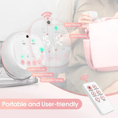 Silent Electric Wearable Breast Pump - 1200mAh USB Rechargeable, Painless Automatic Milk Extractor