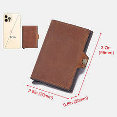 Men Retro RFID Blocking Antimagnetic Cowhide Wallet Casual Multi-card Slot Hasp Card Holder Multifunction Money Clip