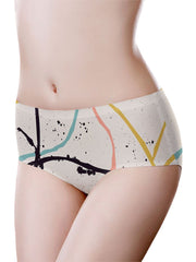 Women's Seamless Mid Waist Breathable Print Panty