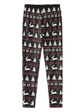Women Christmas Style Print Elastic Waist Slim Home Ethic Style Sleep Bottoms
