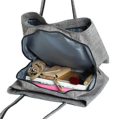Women Canvas Vintage 3 Main Pockets Casual Handbag