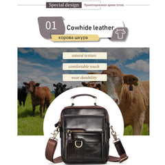 Men's Genuine Leather Large Capacity Shoulder Handbag