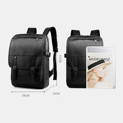 Vintage Faux Leather Anti-Theft Backpack Business Bag For Men