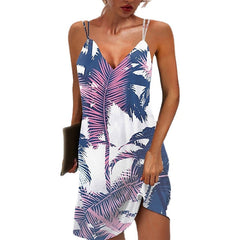 Women's Casual Sleeveless V Neck Stylish Lace Up Dress