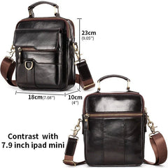 Men's Genuine Leather Large Capacity Shoulder Handbag