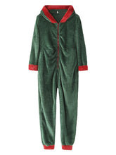 Women's Cozy Fleece Hooded Jumpsuit Sleepwear - Warm Long Sleeve Solid Color