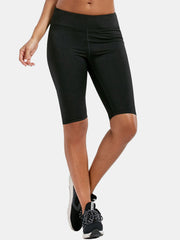 Solid Color Women Dry Quickly High Waist Biker Shorts For Running Yoga