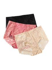 Women's Lace Trim Modal Silk Seamless Antibacterial Panties