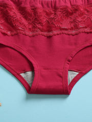Women's Multi-Color Lace Cotton Mid Waist Breathable Antibacterial Panties
